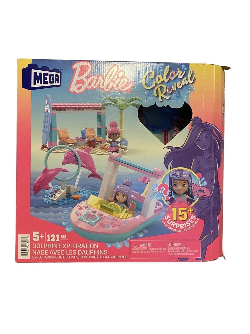 Mattel Mega Barbie Color Reveal Dolphin Exploration - Complete